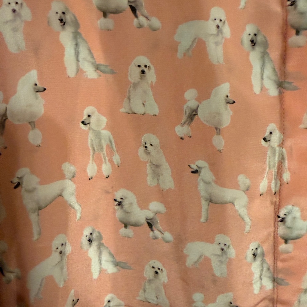 Alice + Olivia Pink Dog Poodle Print Silk Willa Blouse - Picture 5 of 7
